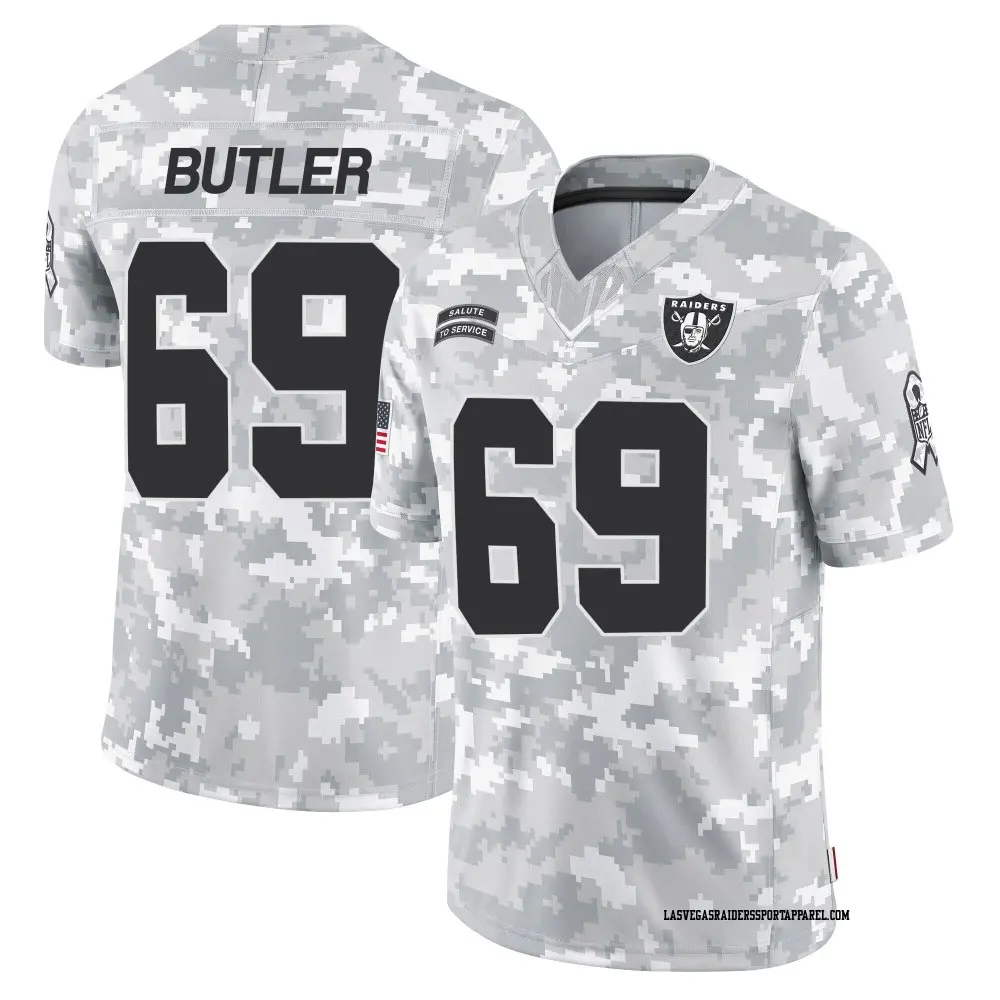 Limited Arctic Camo Men's Adam Butler Las Vegas Raiders 2024 Salute to Service Jersey