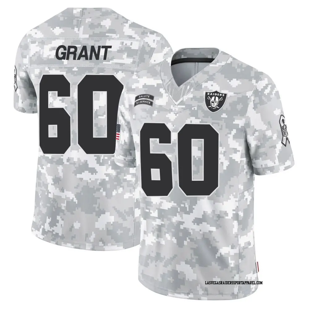 Limited Arctic Camo Men's Charles Grant Las Vegas Raiders 2024 Salute to Service Jersey