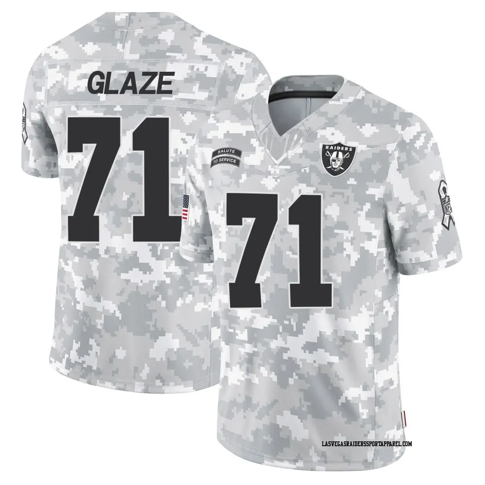 Limited Arctic Camo Men's DJ Glaze Las Vegas Raiders 2024 Salute to Service Jersey