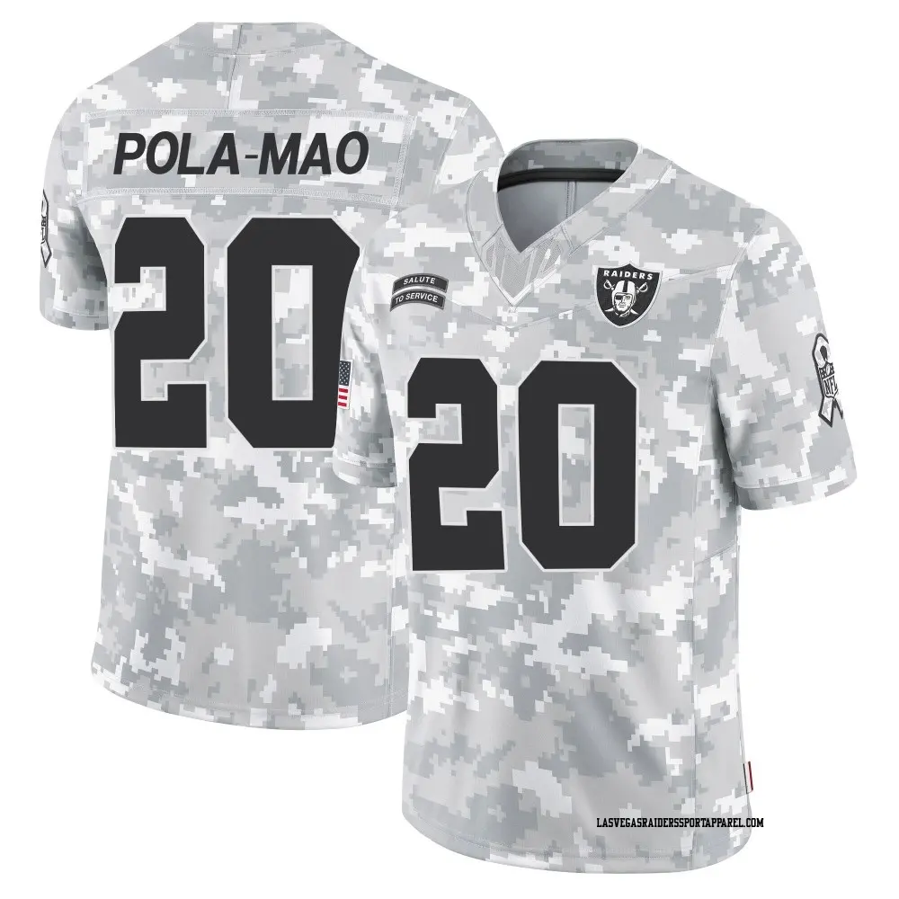 Limited Arctic Camo Men's Isaiah Pola-Mao Las Vegas Raiders 2024 Salute to Service Jersey
