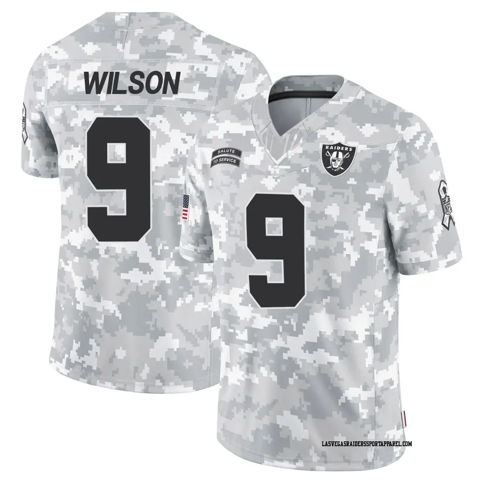 Limited Arctic Camo Men's Tyree Wilson Las Vegas Raiders 2024 Salute to Service Jersey
