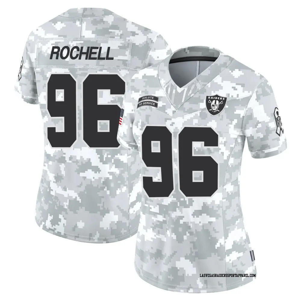 Limited Arctic Camo Women's Isaac Rochell Las Vegas Raiders 2024 Salute to Service Jersey
