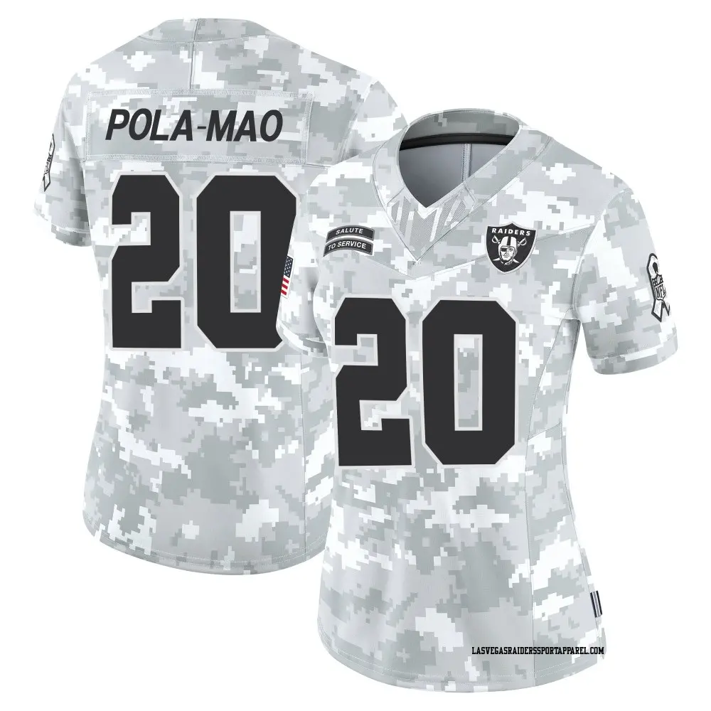 Limited Arctic Camo Women's Isaiah Pola-Mao Las Vegas Raiders 2024 Salute to Service Jersey