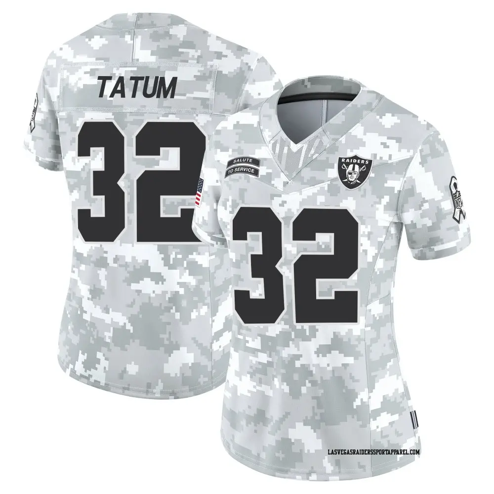 Limited Arctic Camo Women's Jack Tatum Las Vegas Raiders 2024 Salute to Service Jersey