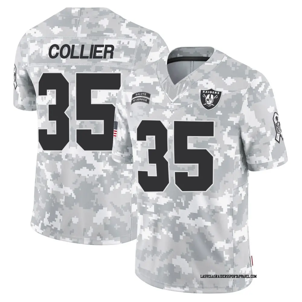 Limited Arctic Camo Youth Chris Collier Las Vegas Raiders 2024 Salute to Service Jersey