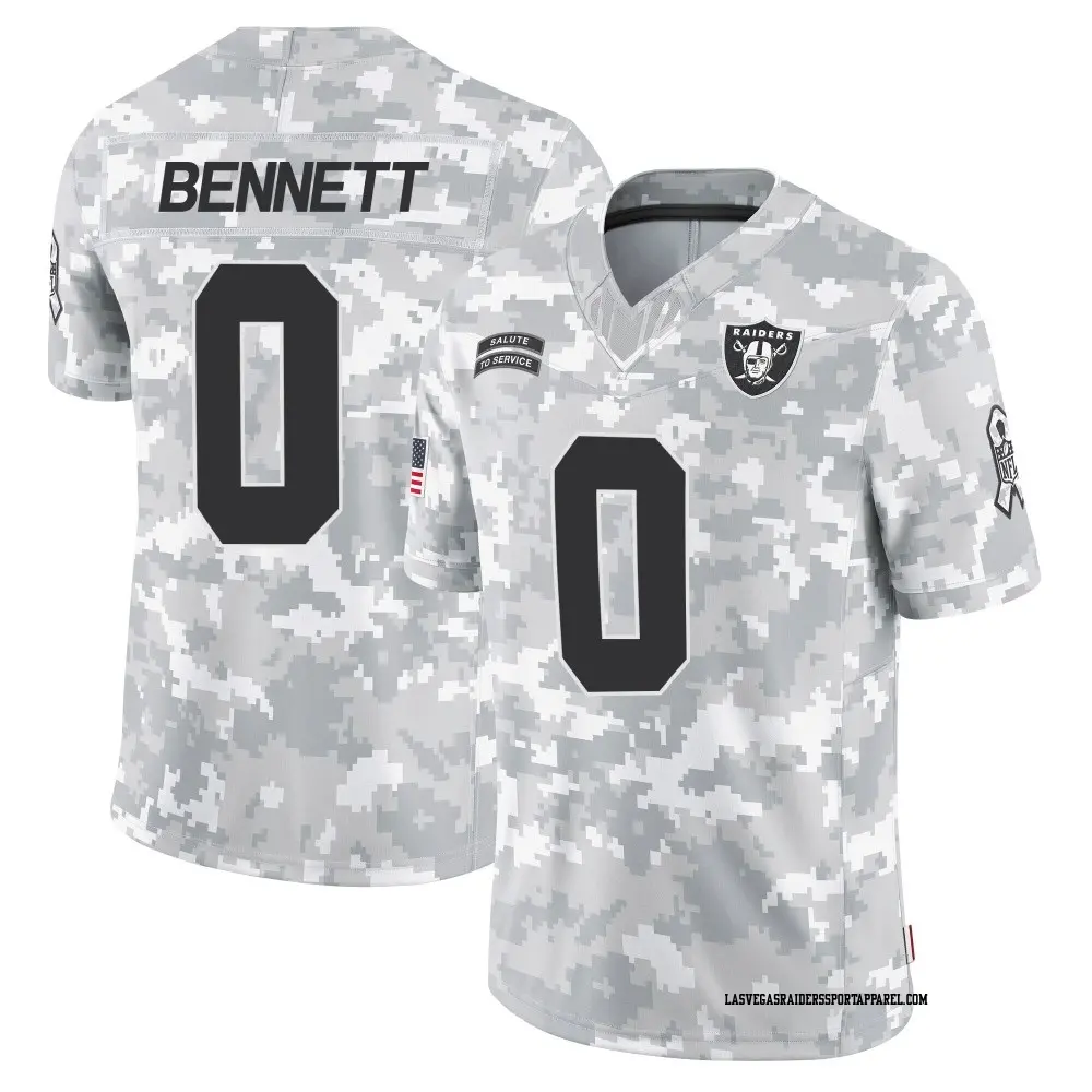 Limited Arctic Camo Youth Jakorian Bennett Las Vegas Raiders 2024 Salute to Service Jersey