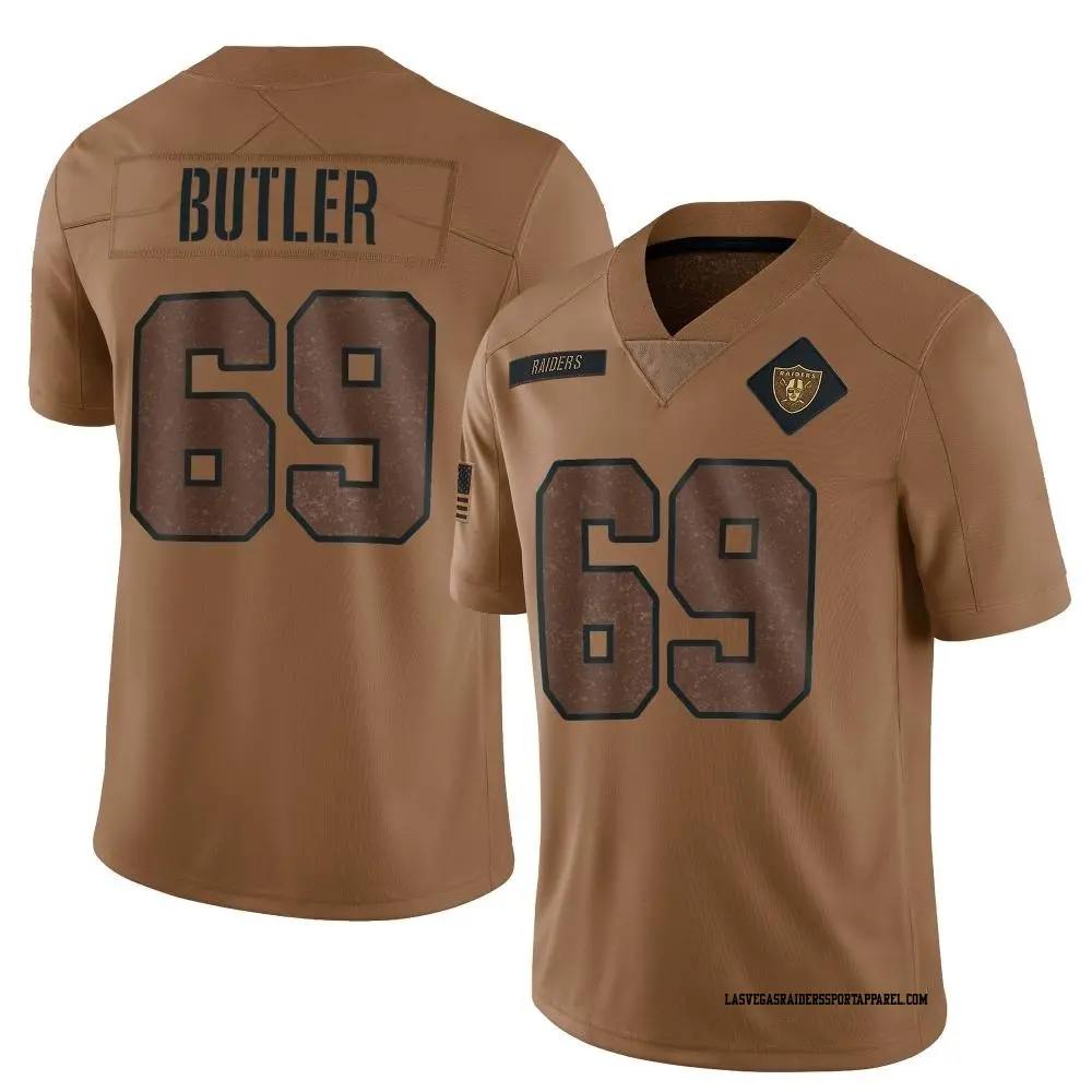 Limited Brown Men's Adam Butler Las Vegas Raiders 2023 Salute To Service Jersey