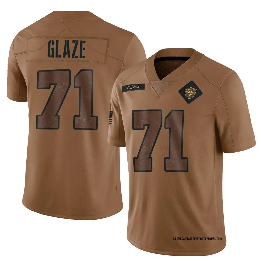 Limited Brown Men's DJ Glaze Las Vegas Raiders 2023 Salute To Service Jersey