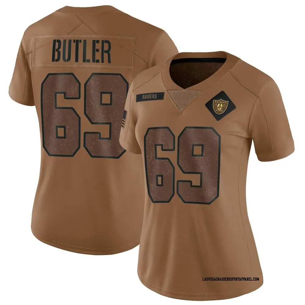 Limited Brown Women's Adam Butler Las Vegas Raiders 2023 Salute To Service Jersey