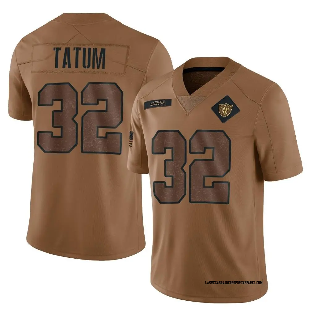 Limited Brown Youth Jack Tatum Las Vegas Raiders 2023 Salute To Service Jersey