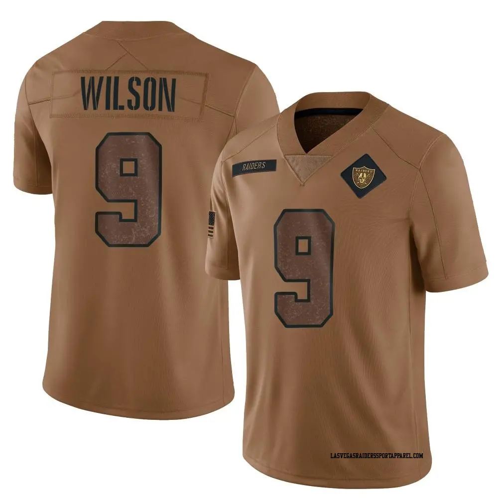 Limited Brown Youth Tyree Wilson Las Vegas Raiders 2023 Salute To Service Jersey